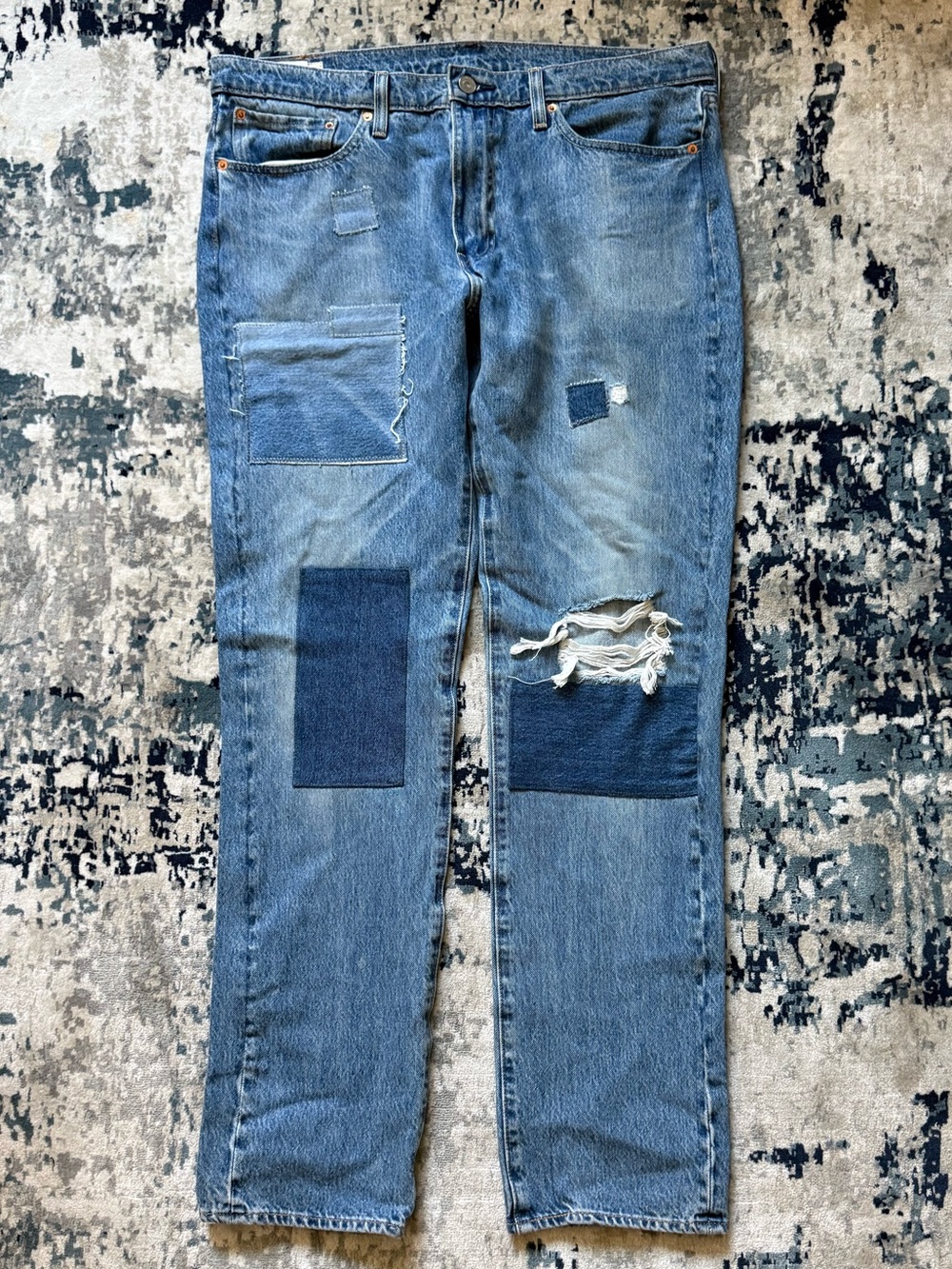 Men's Levi’s Distressed Patchwork Jeans